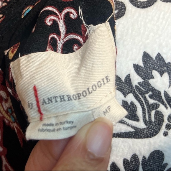 Anthropologie Black and Pink Paisley Long Sleeve Dress - Picture 6 of 7